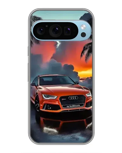 Чехол для Google Pixel 9 Pro с картинкой «Audi — закат»