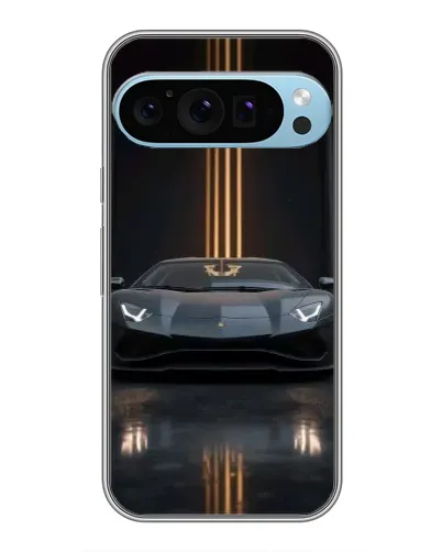 Чехол для Google Pixel 9 Pro с картинкой «Lamborghini золотые линии»
