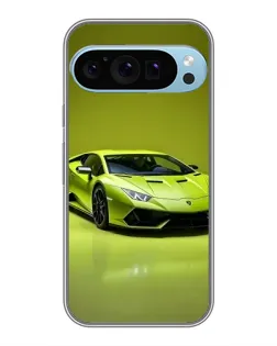 Чехол для Google Pixel 9 Pro с картинкой «Салатовый Lamborghini Huracan»