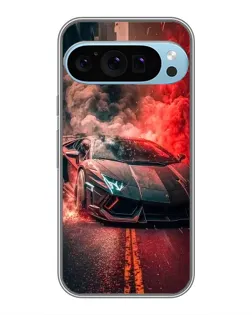 Чехол для Google Pixel 9 Pro с картинкой «Lamborghini красный дым»
