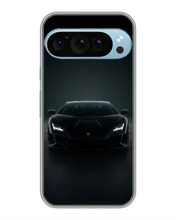 Чехол для Google Pixel 9 Pro с картинкой «Черный Lamborghini Aventador»