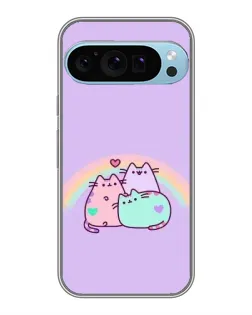 Чехол для Google Pixel 9 Pro с картинкой «Радужные Пушины»