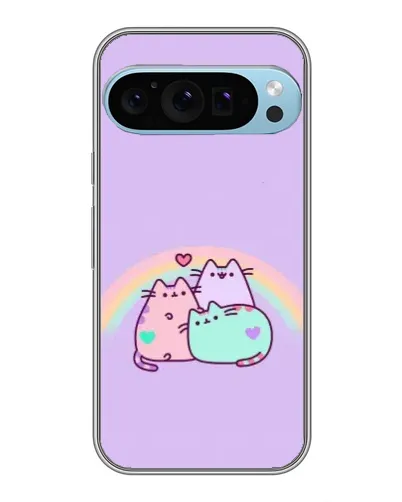 Чехол для Google Pixel 9 Pro с картинкой «Радужные Пушины»