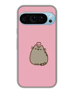 Чехол для Google Pixel 9 Pro с картинкой «Pusheen сердце»