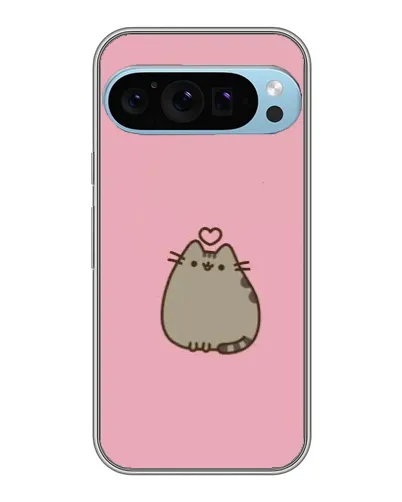 Чехол для Google Pixel 9 Pro с картинкой «Pusheen сердце»