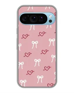 Чехол для Google Pixel 9 Pro с картинкой «Сердца и банты»