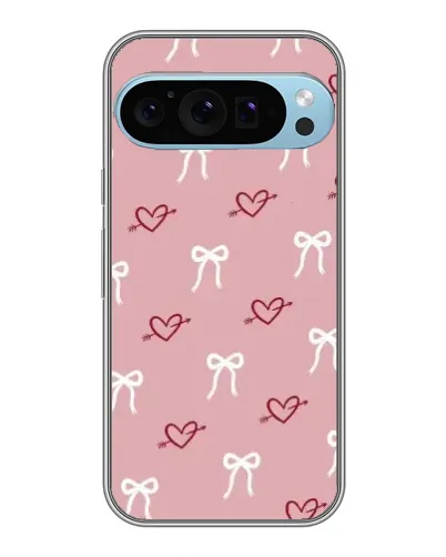 Чехол для Google Pixel 9 Pro с картинкой «Сердца и банты»