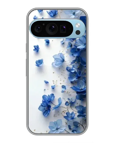 Чехол для Google Pixel 9 Pro с картинкой «Голубой цветочный каскад»