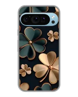 Чехол для Google Pixel 9 Pro с картинкой «Клевер в золоте»