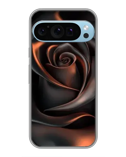 Чехол для Google Pixel 9 Pro с картинкой «Шелковая черная роза»