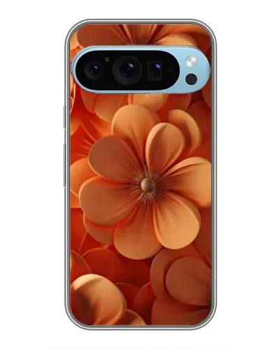 Чехол для Google Pixel 9 Pro с картинкой «Оранжевый макро цветок»