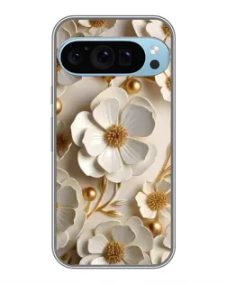Чехол для Google Pixel 9 Pro с картинкой «Белие бумажние  цвети»