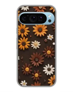Чехол для Google Pixel 9 Pro с картинкой «Узор из маленьких подсолнухов»