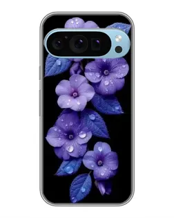 Чехол для Google Pixel 9 Pro с картинкой «Фиолетовые цветы с росою»