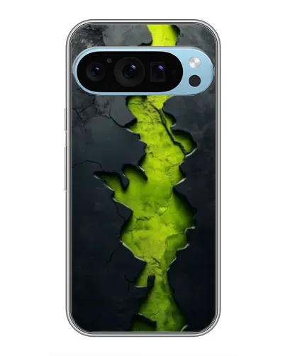 Чехол для Google Pixel 9 Pro с картинкой «Салатовый разлом скалы»