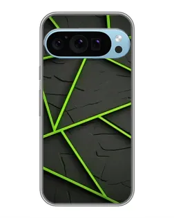 Чехол для Google Pixel 9 Pro с картинкой «Зеленые геометрические линии»