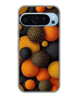 Чехол для Google Pixel 9 Pro с картинкой «Объемные оранжевые сферы»