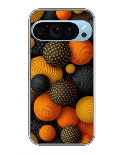 Чехол для Google Pixel 9 Pro с картинкой «Объемные оранжевые сферы»