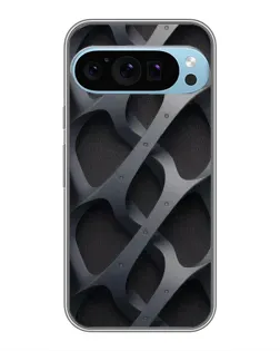 Чехол для Google Pixel 9 Pro с картинкой «Объемное серое плетение»