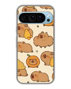 Чехол для Google Pixel 9 Pro с картинкой «Капибары с апельсинами»