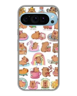 Чехол для Google Pixel 9 Pro с картинкой «Капибары набор»