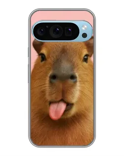 Чехол для Google Pixel 9 Pro с картинкой «Капибара с языком»