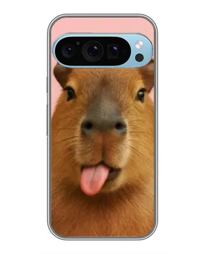 Чехол для Google Pixel 9 Pro с картинкой «Капибара с языком»