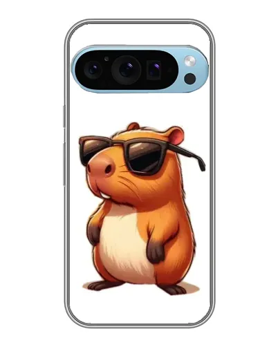 Чехол для Google Pixel 9 Pro с картинкой «Капибара в очках»