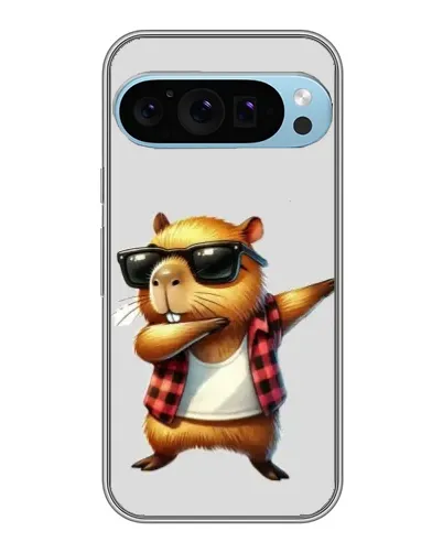 Чехол для Google Pixel 9 Pro с картинкой «Капибара рэпер даб»