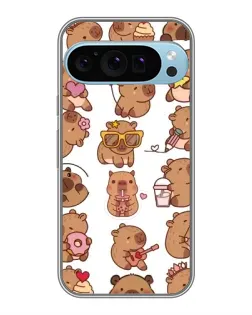 Чехол для Google Pixel 9 Pro с картинкой «Стикерпак с капибарами»
