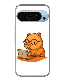 Чехол для Google Pixel 9 Pro с картинкой «Капибара с ноутбуком»