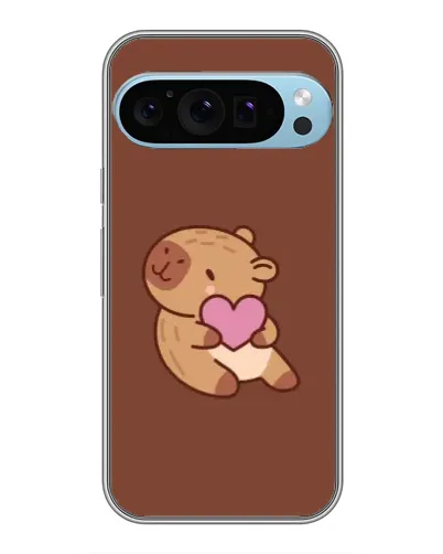 Чехол для Google Pixel 9 Pro с картинкой «Капибара с сердцем»