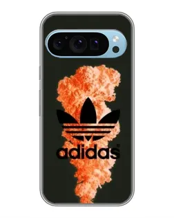 Чехол для Google Pixel 9 с картинкой «Оранжевый дым Adidas»