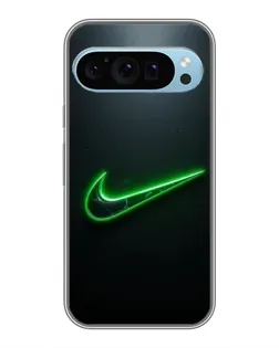 Чехол для Google Pixel 9 с картинкой «Неоновый контур Nike»