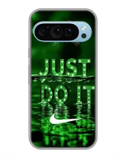 Чехол для Google Pixel 9 с картинкой «Зеленый неоновый Nike»