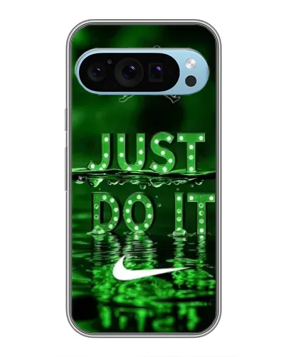 Чехол для Google Pixel 9 с картинкой «Зеленый неоновый Nike»