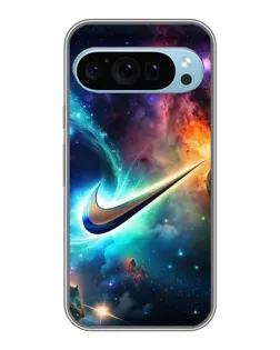 Чехол для Google Pixel 9 с картинкой «Космический Nike Swoosh»