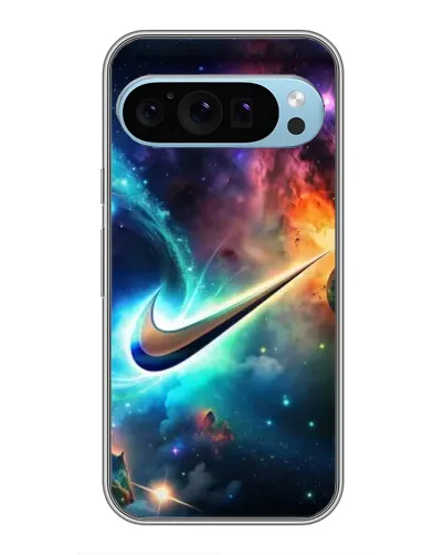 Чехол для Google Pixel 9 с картинкой «Космический Nike Swoosh»