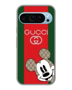Чехол для Google Pixel 9 с картинкой «Gucci — полосы и Микки»