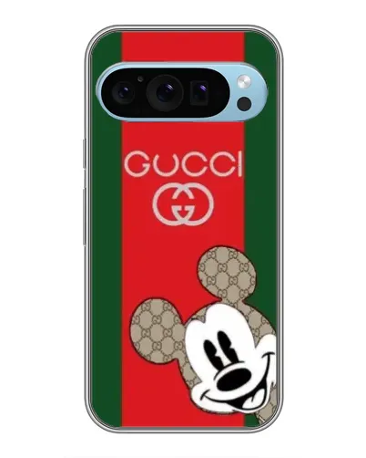 Чехол для Google Pixel 9 с картинкой «Gucci — полосы и Микки»