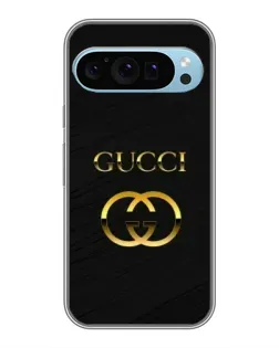 Чехол для Google Pixel 9 с картинкой «Золотой логотип Gucci»