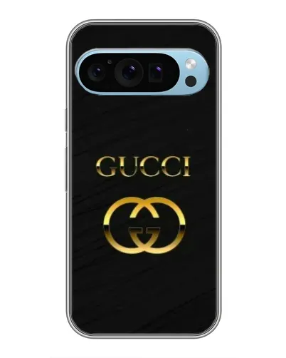 Чехол для Google Pixel 9 с картинкой «Золотой логотип Gucci»