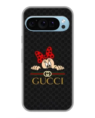 Чехол для Google Pixel 9 с картинкой «Минни Маус Gucci — черный»