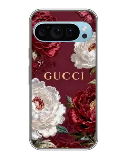 Чехол для Google Pixel 9 с картинкой «Gucci — бордовые розы»