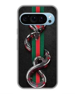 Чехол для Google Pixel 9 с картинкой «Gucci — змея на полосе»