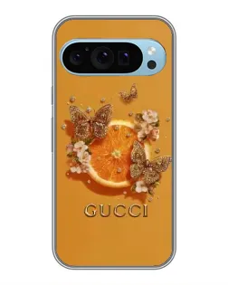 Чехол для Google Pixel 9 с картинкой «Gucci — золотые бабочки»