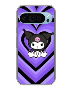 Чехол для Google Pixel 9 с картинкой «Kuromi и фиолетовые сердца»