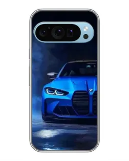 Чехол для Google Pixel 9 с картинкой «Голубая BMW M4»