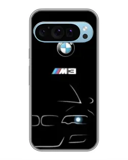 Чехол для Google Pixel 9 с картинкой «Минималистичный принт BMW M3»