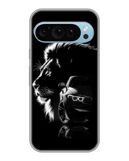 Чехол для Google Pixel 9 с картинкой «BMW и лев»